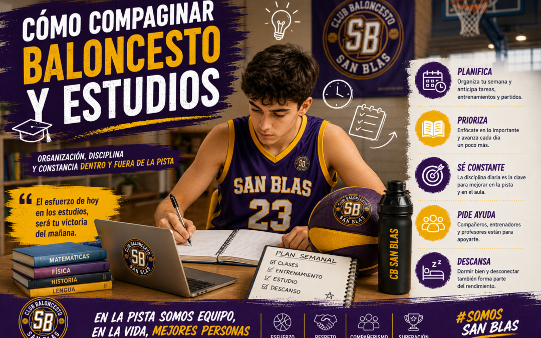 Cómo compaginar baloncesto y estudios | Consejos para jóvenes deportistas