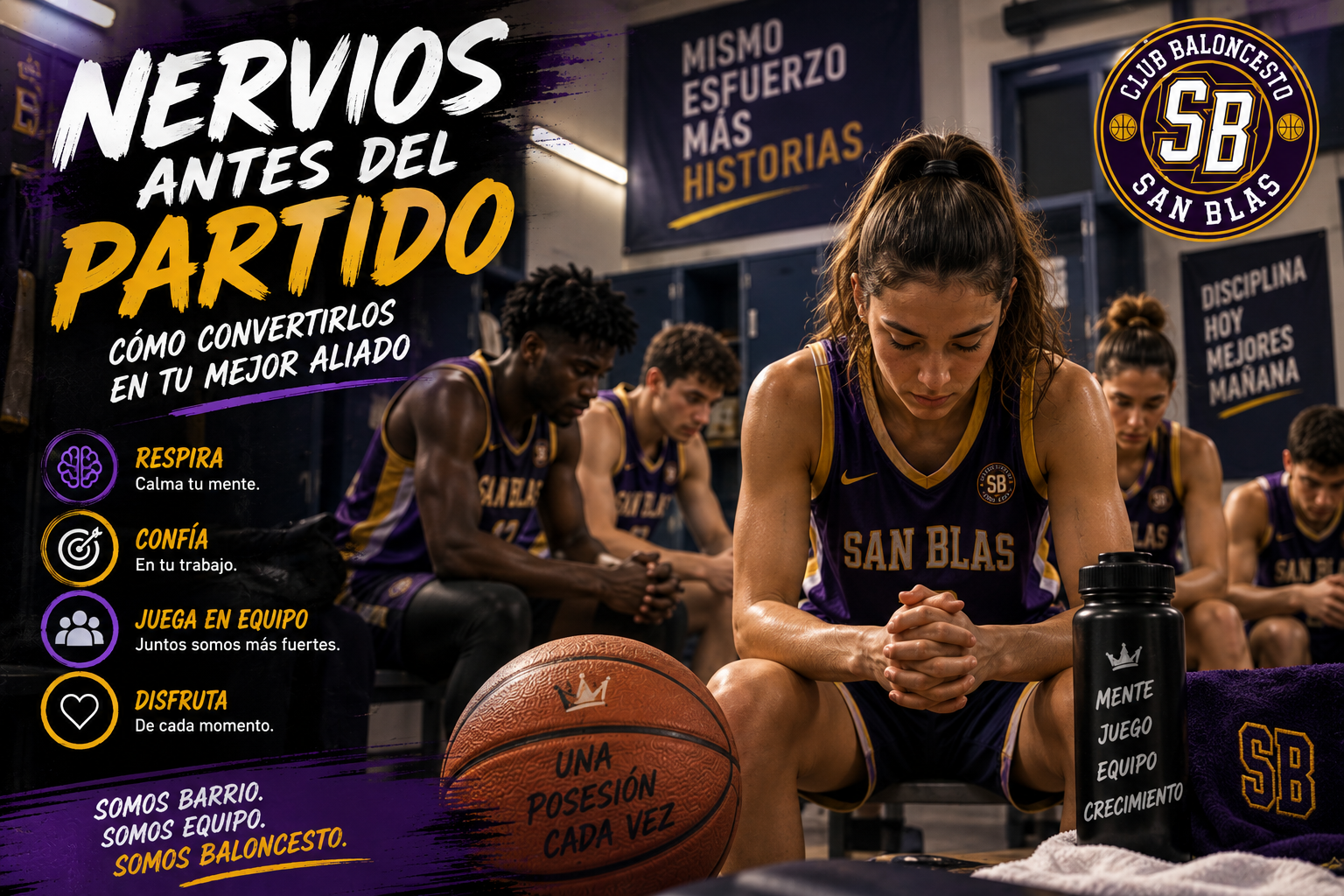 Cómo controlar los nervios antes de un partido de baloncesto